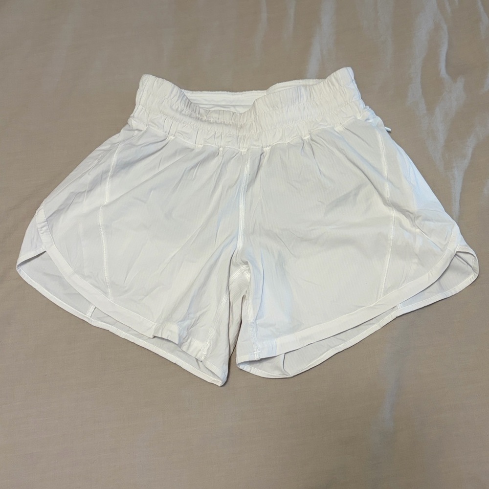 Lululemon Track That High Waisted Shorts 5” inseam. white, size 4